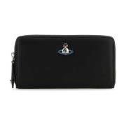 Klassieke Zwarte Leren Portemonnee Vivienne Westwood , Black , Dames