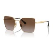 Stijlvolle zonnebril in Pale Gold/Brown Shaded Vogue , Brown , Dames