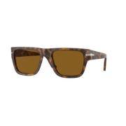 Bruin Montuur Bruine Lens Zonnebril Persol , Brown , Heren