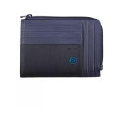 Elegante blauw leren kaarthouder met RFID-blokkering Piquadro , Blue ,...