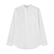 Witte Lange Mouw Mao Kraag Shirt Jil Sander , White , Dames