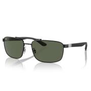 Rechthoekige zonnebril met donkergroene lenzen Ray-Ban , Black , Unise...