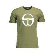 Groen Katoen Logo Print T-Shirt Sergio Tacchini , Green , Heren