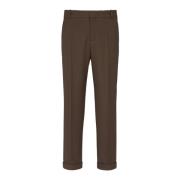 Straight Tailored Twill Broek Balmain , Brown , Heren