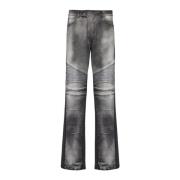 Loose-fit denim biker jeans Balmain , Gray , Heren