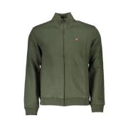 Groen Fleece Sweatshirt met Rits Napapijri , Green , Heren