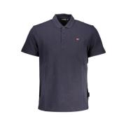 Blauw Katoenen Polo met Emblematisch Detail Napapijri , Blue , Heren