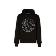 Zwart Katoenen Hoodie Versace Jeans Couture , Black , Heren