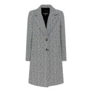 Elegante Zwart en Wit Jas Patrizia Pepe , Gray , Dames