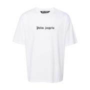 Logo Print Crew Neck T-shirt Palm Angels , White , Heren