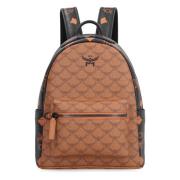 Canvas rugzak met lederen details MCM , Brown , Heren