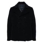 Klassieke Peacoat met Moon Badge Paul & Shark , Black , Heren