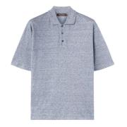 Blauw Oversized Polo T-shirt Katoen Tee Loro Piana , Blue , Heren