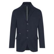 Stretchjas met Suède Details Corneliani , Blue , Heren