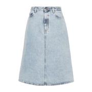 Denim Midi Rok TotêMe , Blue , Dames