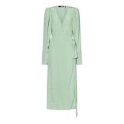 Bloemen Jacquard V-hals Midi Jurk Rotate Birger Christensen , Green , ...