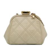 Pre-owned Leather shoulder-bags Chanel Vintage , White , Dames