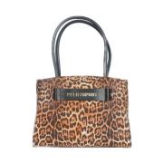 Leopard Print Shopper Tas Plein Sport , Brown , Dames