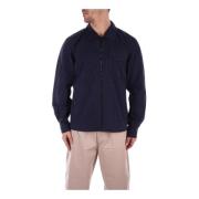 Blauw Shirt Jas Logo Rits Zakken Woolrich , Blue , Heren