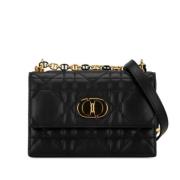 Pre-owned Leather shoulder-bags Dior Vintage , Black , Dames