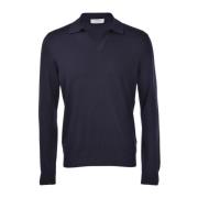 Athleisure Zip Neck Sweater Navy Gran Sasso , Blue , Heren