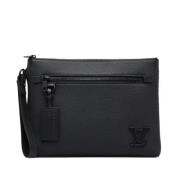 Pre-owned Leather clutches Louis Vuitton Vintage , Black , Dames