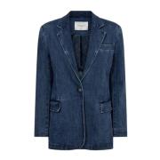 Denim Blue Jean Blazer Stijlvolle Jas Copenhagen Muse , Blue , Dames