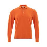 Elegant Oranje Katoenen Poloshirt Gran Sasso , Orange , Heren