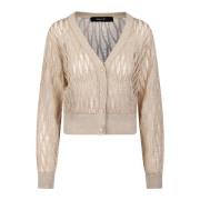 Mesh Cardigan met knoopsluiting Federica Tosi , Yellow , Dames