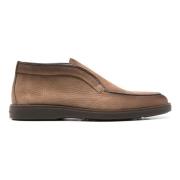 Italiaanse Leren Schoenen Rubberen Zool Ontwerp Santoni , Brown , Here...