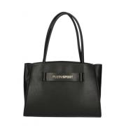 Zwarte Logo Tote Tas met Drie Compartimenten Plein Sport , Black , Dam...