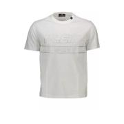 Wit katoenen T-shirt met gedurfde accenten Plein Sport , White , Heren