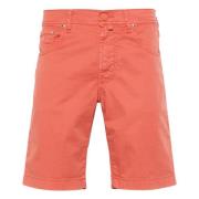 Katoen Lyocell Shorts met Zakken Jacob Cohën , Red , Heren