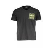 Zwart V-hals Logo T-shirt Plein Sport , Black , Heren