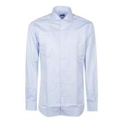 Stijlvol Langemouw Hals Shirt Barba Napoli , Blue , Heren