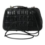 Elegante Krokodillenleren Avond Clutch Balenciaga , Black , Dames