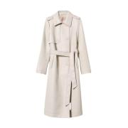 Chic Trench Coat Twinset , Beige , Dames