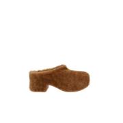 Bruine Shearling Muilezels Sandalen Dries Van Noten , Brown , Dames