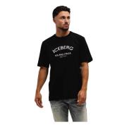 5D Milano Heren Zwart T-Shirt Iceberg , Black , Heren