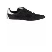 Elegante Zwarte Leren Sneakers met Details Diadora , Black , Dames