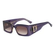 Violet Beige Brown Shaded Zonnebril Dsquared2 , Purple , Dames