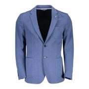 Elegante blauwe katoenmix jas Gant , Blue , Heren