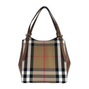 Check Canvas Tote Handtas Burberry , Multicolor , Dames