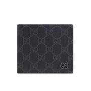 Canvas Muntportemonnee met Logo Plaque Gucci , Black , Unisex