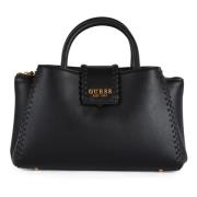 Eco-leren Handtas met Decoratieve Details Guess , Black , Dames