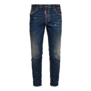 Blauwe Skinny Skater Denim Jeans Dsquared2 , Blue , Heren