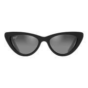 Cat-Eye Zonnebril Zwart Zilver Maui Jim , Black , Dames