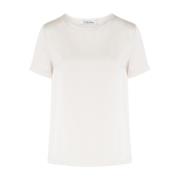 Ivoor Zijden T-Shirt Rebecca Stijl Max Mara , White , Dames