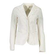 Klassieke Witte Katoenen Jas Gant , White , Dames