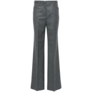 Grijze Wol Maatwerk Broek Flared Zoom Tom Ford , Gray , Dames